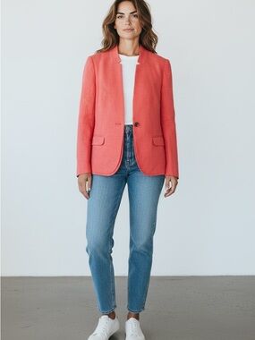 J. Crew regent Coral salmon pink Single-Button Blazer